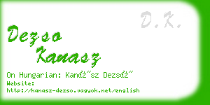 dezso kanasz business card